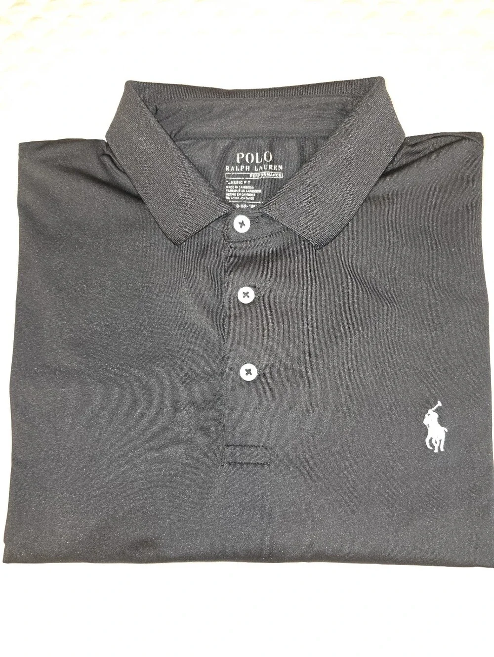 XL - Ralph Lauren Men's Black Short-Sleeve Polo with White Pony. (PRISTINE)